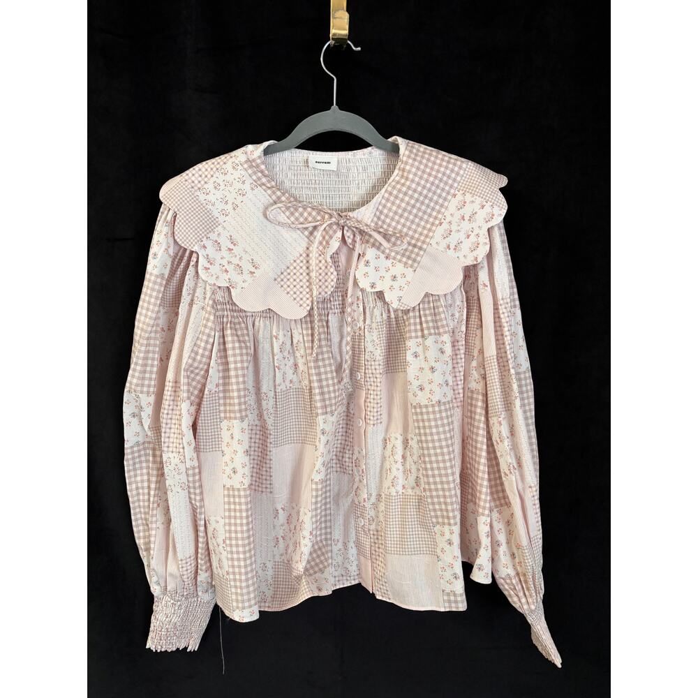 Aureum Pink Patchwork Blouse